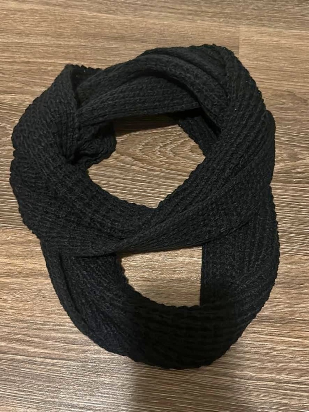Black Knit Infinity Scarf